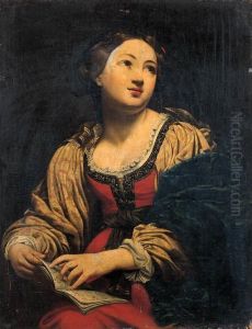 Ragazza A Due Terzi Di Figura Con Uno Spartito Musicale In Mano(allegoria Della Musica?)
