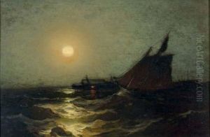 Boating Under The Full Moon by Frank Knox Morton Rehn