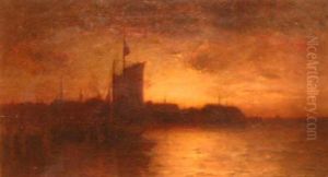 Harbor At Sunrise by Frank Knox Morton Rehn