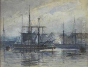 A Scottish Port On A Cloudy Day by Archibald David Reid