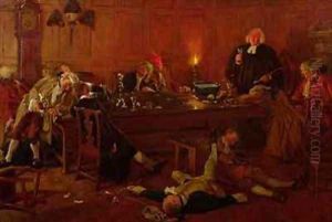 The Reverend Geoffrey Shovel Chaplain of the Fleet with his drinking companions by Thomas Davidson