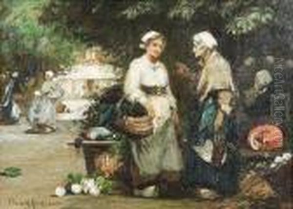 (d.1938) Market Day, France - view 1