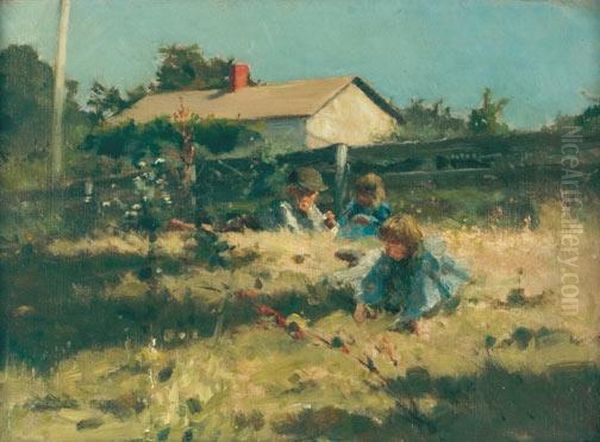 Children Picking Flowers - view 1