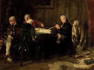 "der Buchautor Und Seinefreunde" Betitelt:"the Autor And His Friends"