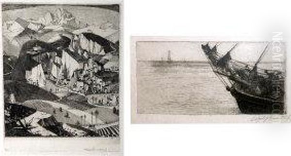 The Bowsprit, Signed Etching, 8x18cm And - view 1