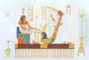 Decoration from the Room of the Harps East Tomb Byban el Molouk Thebes from Descriptions of Egypt by Andre Dutertre