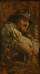 Half Length Study Of A Fisherman by John Robertson Reid