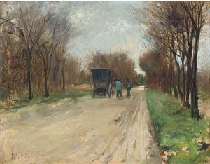 Figures With A Cart On A Lane