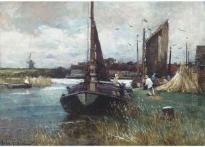 Figures By A Dutch Canal