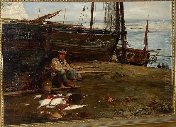 A Young Fisherman By The Boats - view 1