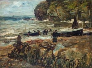 Hauling In The Boats by John Robertson Reid