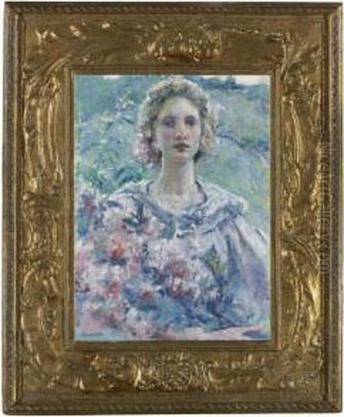 Girl With Flowers - view 1