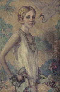 Young Woman In Front Of An Oriental Screen Young Woman In Front Of An Oriental Screen