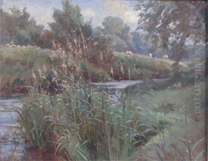 River Landscape With Cattle by Robert Payton Reid