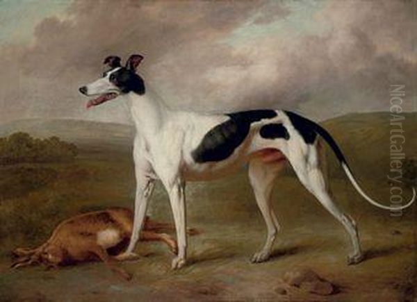 A Prize Greyhound In An Extensive Landscape - view 1