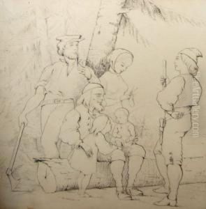 Norwegian Peasantry (see Inscription Verso) by Philip Reinagle
