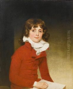 Portrait Of A Young Boy, Seated, Half-length, In A Red Coat With A White Chemise by Ramsay Richard Reinagle