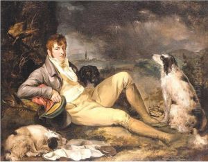 Portrait Of A Gentleman With Two Spaniels