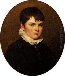 Portrait Of A Young Boy, Bust-length, In A Black Coat With A White Collar by Ramsay Richard Reinagle