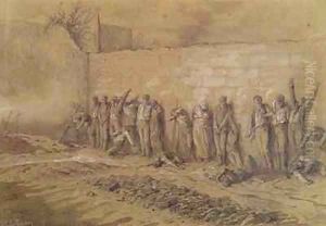 Execution at the Mur des Federes Pere Lachaise cemetery by Alfred Henri Darjou