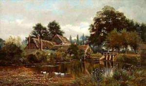 The Back of Walford Mill Wimborne by Arthur Davis