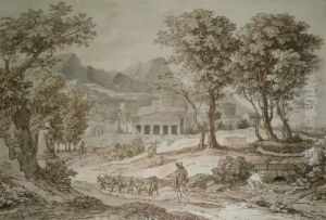 Berger Arrivant Au Temple by Johann Christian Reinhart