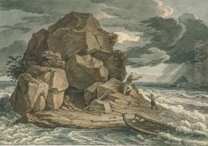 Drei Schiffbruchige, Auf Rettung Hoffend. by Johann Christian Reinhart