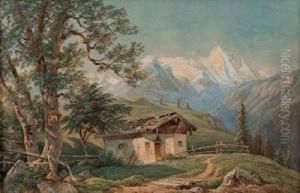 Kleine Almhutte Im Salzburgischen Mit Blick Auf Den Grosglockner