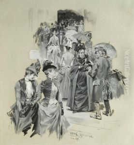 Flaneure Auf Dem Boulevard by Rene Reinicke