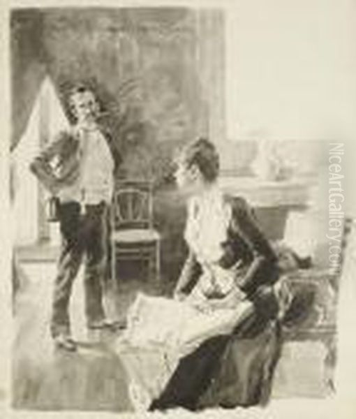 Paar Im Salon - view 1