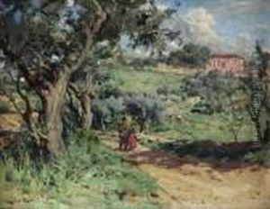 Paisagem Com Quinta E Figuras Num Caminho