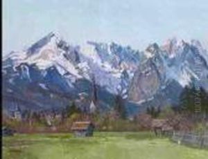 Partenkirchen Mit Blick Auf Alp- Und Zugspitze