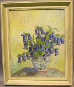 Floral Still Life With Bluebells by Carl Reiser
