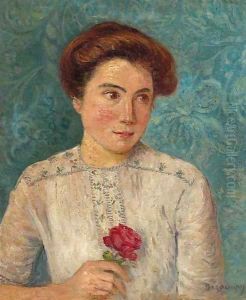 Jeune fille a la rose by Emile Alfred Dezaunay