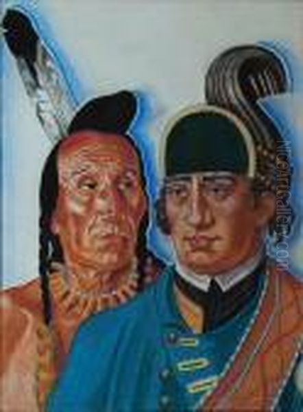 Dustjacket Illustration: Heads Of Major Rogers And Indian Chief. - view 1