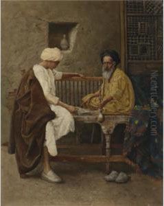 Playing A Game Of Mancala by Hermann Reisz