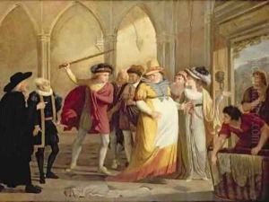 Falstaff in disguise led out by Mrs Page