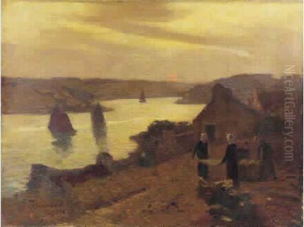 "paysage Breton". Huile
 Sur - view 1