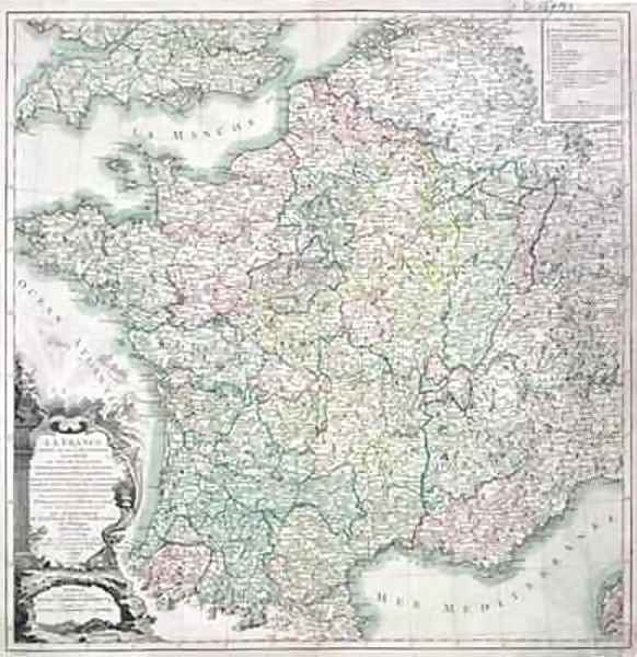 Map of France as Divided into 58 Provinces - view 1