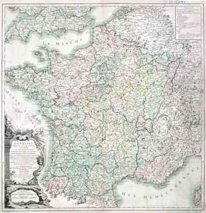 Map of France as Divided into 58 Provinces