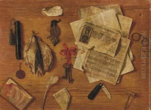 Trompe L'oeil Con Lasciapassare Di Faenza Del 1691 Per Domenico Marini by Andrea Domenico Remps