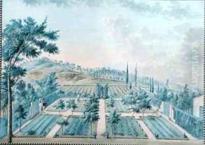 View of M Reverdits Garden near Toulon France by Zacharie-Felix Doument