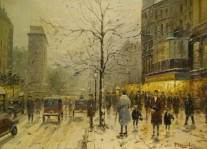 Parisian Street Scene by Paul Renard