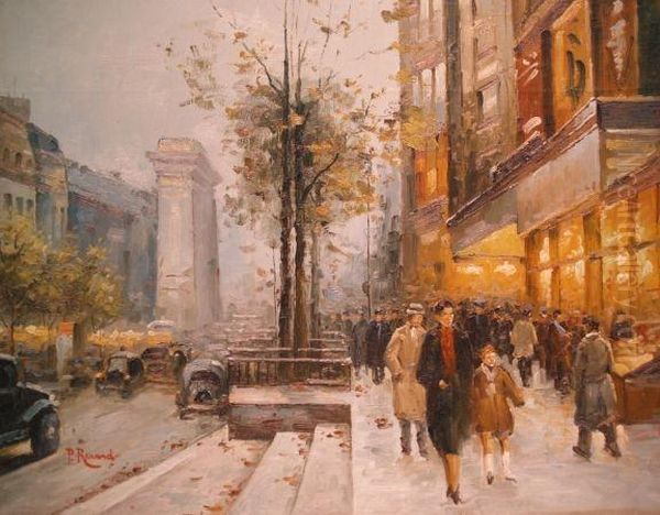 Parisian Street Scene With Figures - view 1
