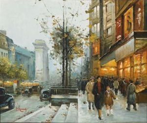 Parisian Street Scene by Paul Renard