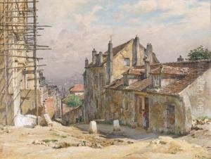 Auf Dem Montmartre In Paris. by Alfred Renaudin