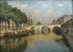 Le Pont Saint-michel A Paris by Alfred Renaudin