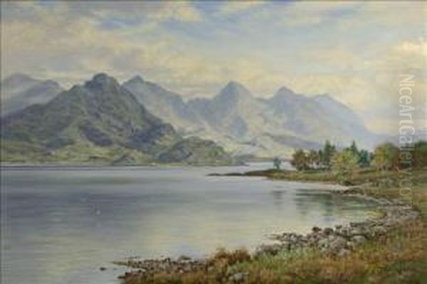 Loch Duich Showing The Five Sisters Of Kintail - view 1