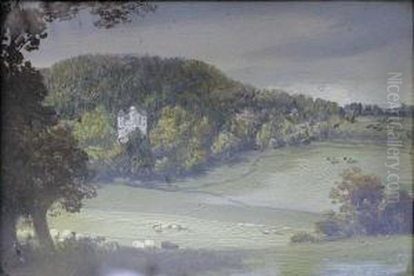 Castle In Landscape, Possibly Craigievar,
Together With Another Similar, A Pair (2) - view 1