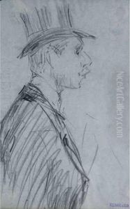 Homme Au Chapeau Haut De Forme by Paul Renouard